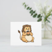 Lion met Burger Briefkaart (Staand voorkant)