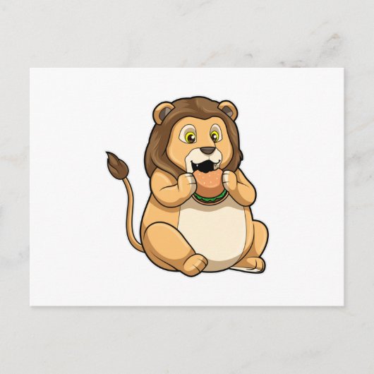 Lion met Burger Briefkaart (Voorkant)