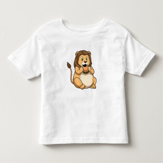 Lion met Burger Kinder Shirts (Voorkant)
