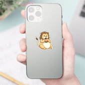 Lion met Burger Sticker (Telefoon)