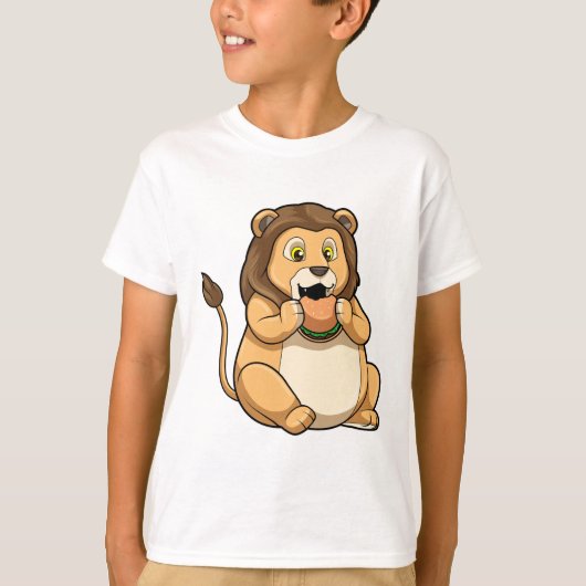 Lion met Burger T-shirt (Voorkant)