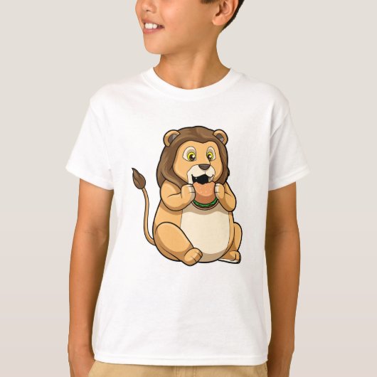 Lion met Burger T-shirt (Voorkant)