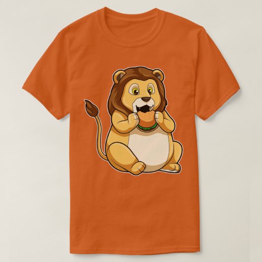 Lion met Burger T-shirt (Design voorkant)