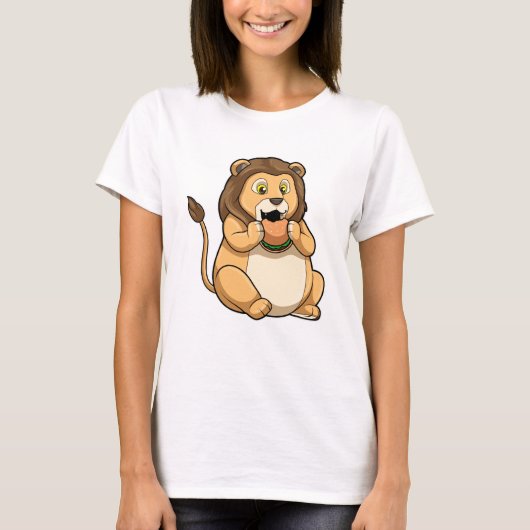 Lion met Burger T-shirt (Voorkant)