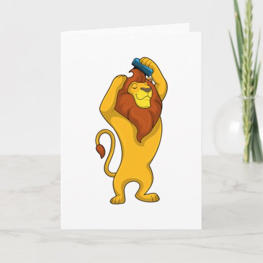 Lion met Comb Kaart (Voorkant)