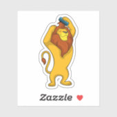 Lion met Comb Sticker (Vel)