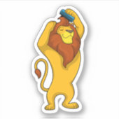 Lion met Comb Sticker (Voorkant)