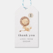 Lion met Cream Balloon Label Cadeaulabel (Voorkant)