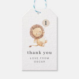 Lion met Cream Balloon Label Cadeaulabel