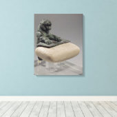Lion met een Hurrian foundation tablet, c.2150 B Canvas Afdruk (Insitu (Houten vloer))