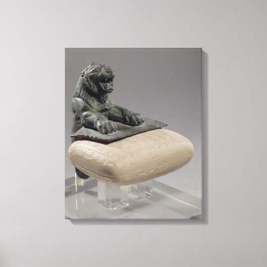 Lion met een Hurrian foundation tablet, c.2150 B Canvas Afdruk (Voorkant)