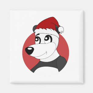 Lion met een voetbal cartoon magneet