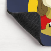 Lion met een voetbal cartoon muismatje muismat (Hoek)