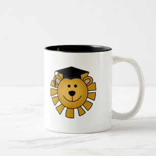 Lion met gediplomeerde kap, T-shirts en cadeaus Tweekleurige Koffiemok