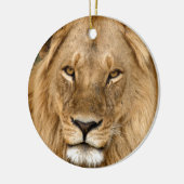 Lion met grote manie keramisch ornament (Links)