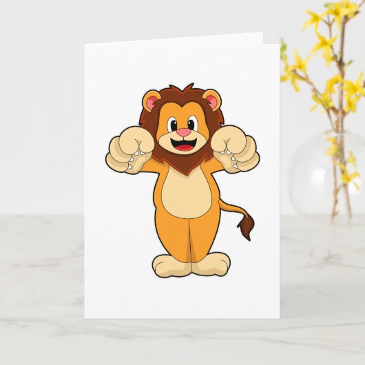 Lion met grote wetten kaart (Gele Bloem)