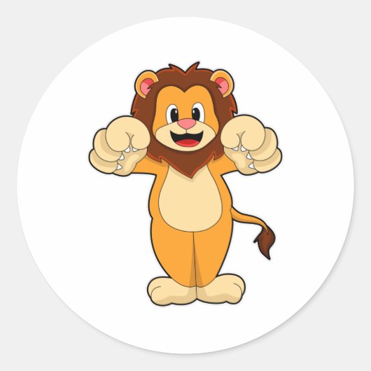 Lion met grote wetten ronde sticker (Voorkant)