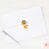 Lion met grote wetten ronde sticker (Envelop)