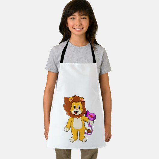 Lion met haardroger schort (Insitu)