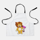 Lion met haardroger schort (Voorkant)