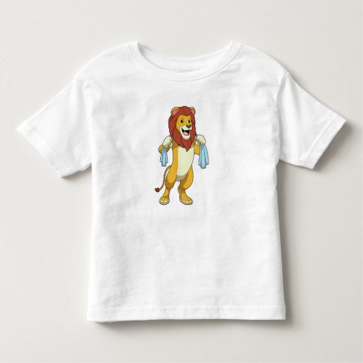 Lion met handdoek voor douwer kinder shirts (Voorkant)