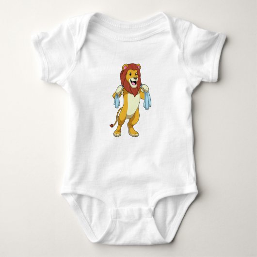 Lion met handdoek voor douwer romper (Voorkant)