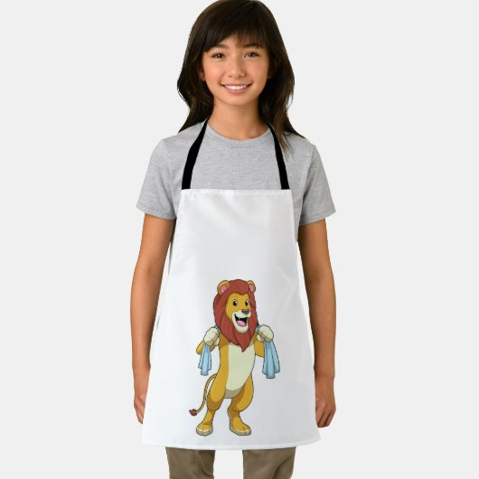 Lion met handdoek voor douwer schort (Insitu)