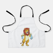 Lion met handdoek voor douwer schort (Voorkant)