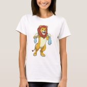 Lion met handdoek voor douwer t-shirt (Voorkant)