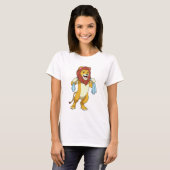 Lion met handdoek voor douwer t-shirt (Voorkant volledig)