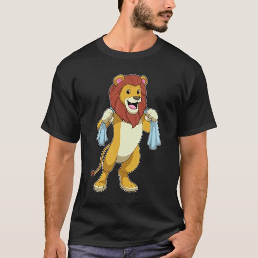 Lion met handdoek voor douwer t-shirt (Voorkant)