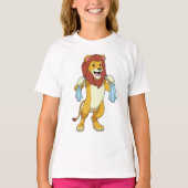 Lion met handdoek voor douwer t-shirt (Voorkant)