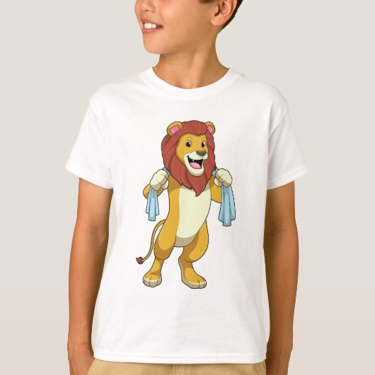Lion met handdoek voor douwer t-shirt (Voorkant)