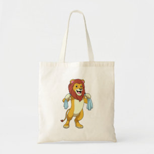 Lion met handdoek voor douwer tote bag