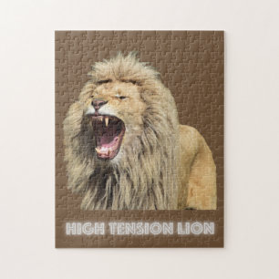 Lion met hoge spanning legpuzzel