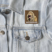 Lion met hoge spanning vierkante button 5,1 cm (In situ)