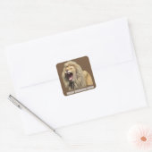 Lion met hoge spanning vierkante sticker (Envelop)