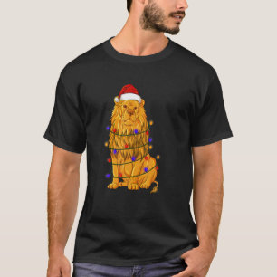 Lion met kerstboomluizen lichte Kerstmis T-shirt