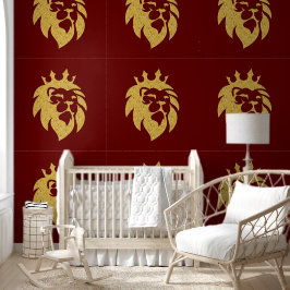 Lion met kroon - Gold Style 1 Behang