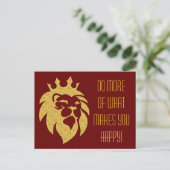 Lion met kroon - Gold Style 1 Briefkaart (Staand voorkant)