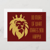 Lion met kroon - Gold Style 1 Briefkaart (Voorkant / Achterkant)