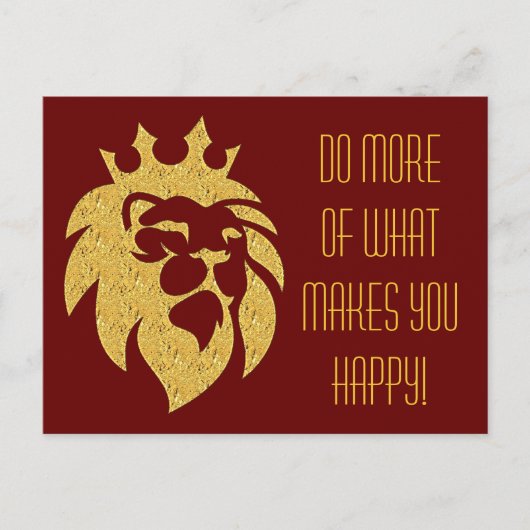 Lion met kroon - Gold Style 1 Briefkaart (Voorkant)