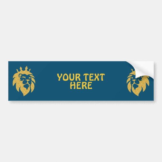 Lion met kroon - Gold Style 1 Bumpersticker (Voorkant)