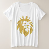 Lion met kroon - Gold Style 1 Grote Maat T-shirt (Design voorkant)