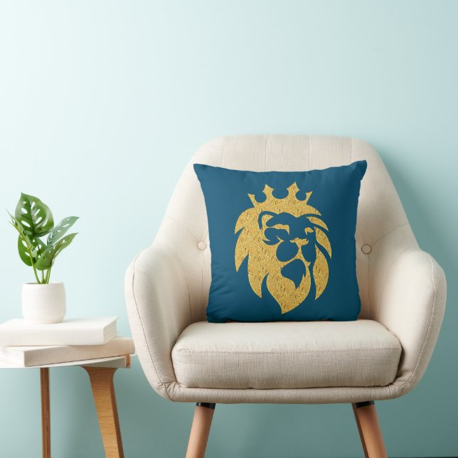 Lion met kroon - Gold Style 1 Kussen (Stoel)