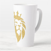 Lion met kroon - Gold Style 1 Latte Mok (Rechterhoek)