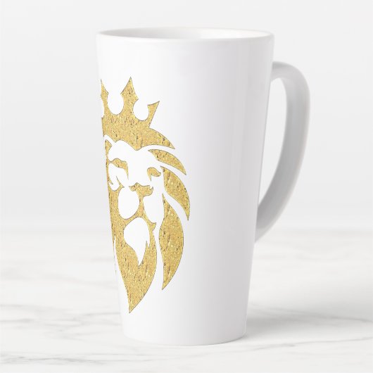 Lion met kroon - Gold Style 1 Latte Mok (Rechterhoek)