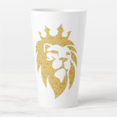 Lion met kroon - Gold Style 1 Latte Mok (Voorkant)