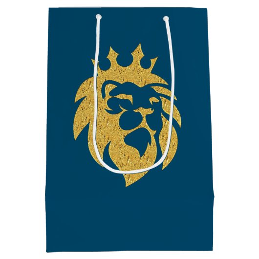 Lion met kroon - Gold Style 1 Medium Cadeauzakje (Achterkant)