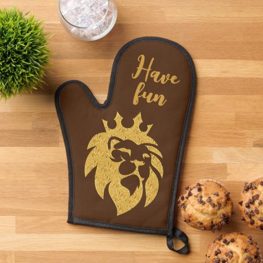 Lion met kroon - Gold Style 1 Ovenwant (Top down)